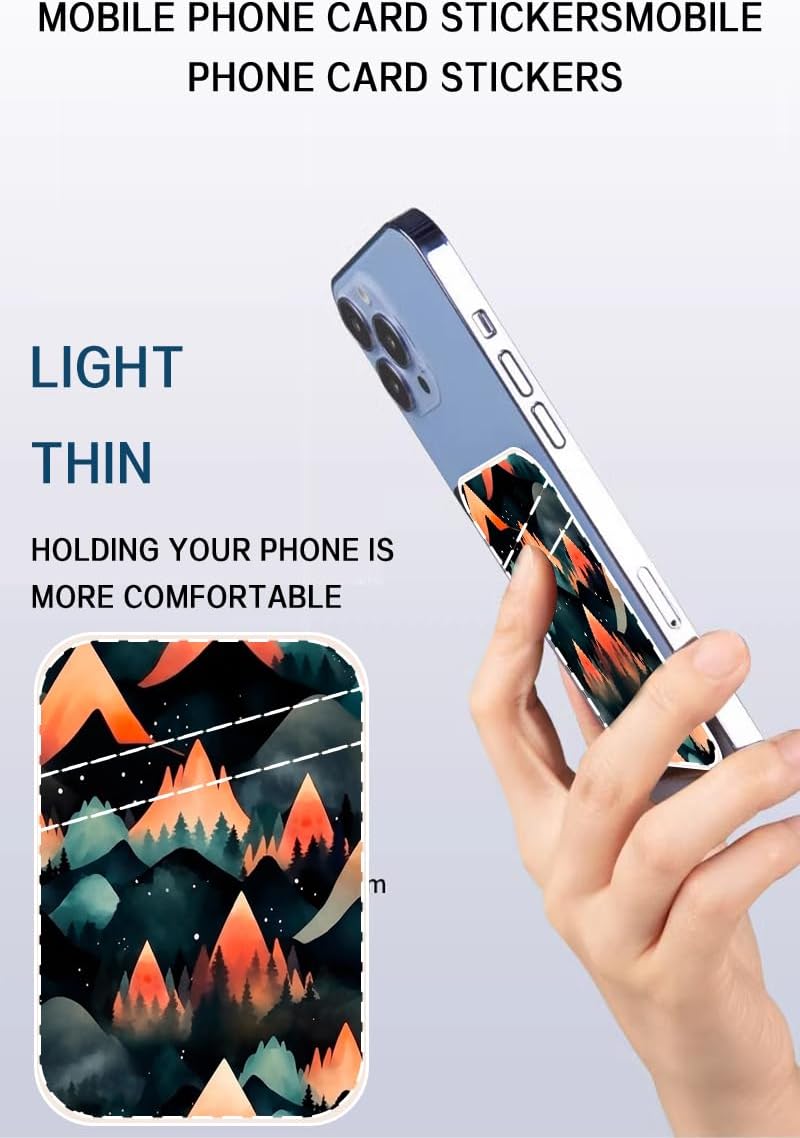 AOHRO Dual Pocket Leather Phone Wallet Adhesive Stick On, Cute Card Holder, Credit Card Holder Compatible with Most Phones - Image 3